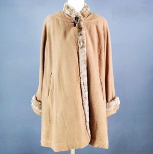 True Vintage 1950s Wool Swing Coat, One Size Fits Most, Women's 50s Wounded Bird
